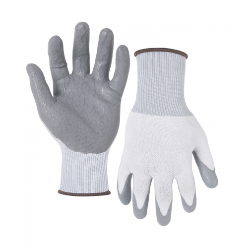 15G recycled polyester/spandex shell nitrile micro foam palm coated gloves