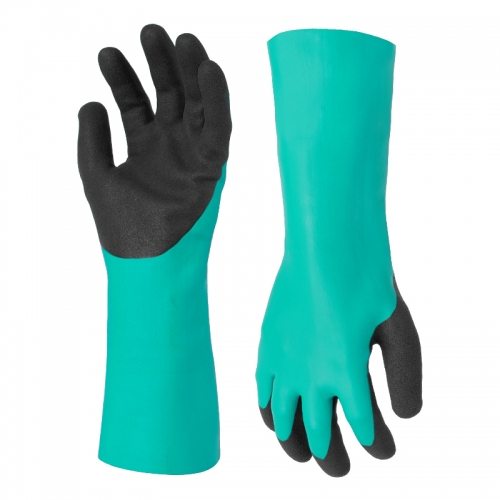 Chemical resistant glove-Palm nitrile sandy finish