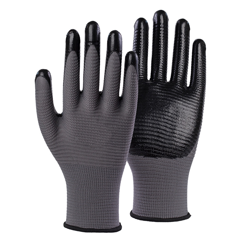 13G U3 polyester shell nitrile smooth palm coated gloves