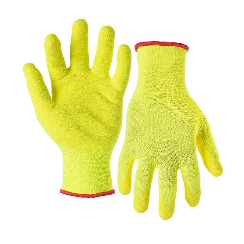 15G polyester/spandex shell nitrile sandy palm coated