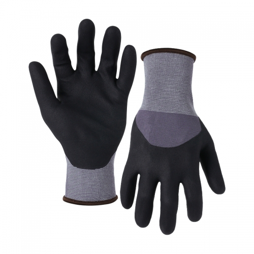 15G nylon/spandex shell DexiTouch half coated gloves