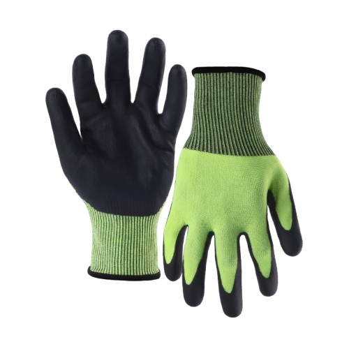 13G cut C/A3 water-based PU palm coated gloves-Glass Fibre
