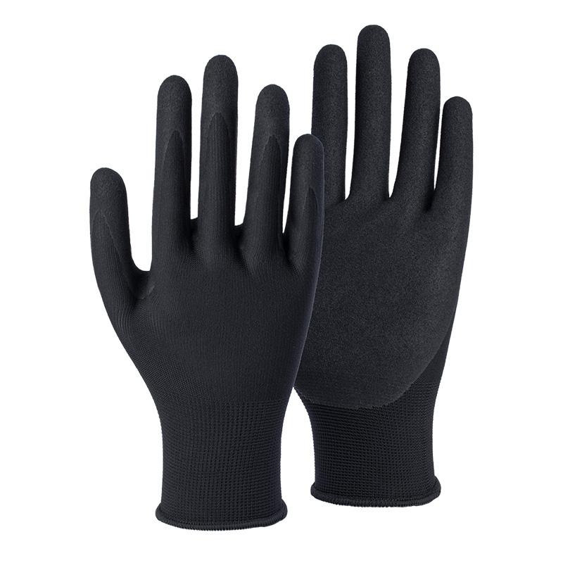 15G polyester/spandex shell nitrile sandy palm coated