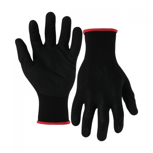 18G nylon shell nitrile sandy palm coated gloves