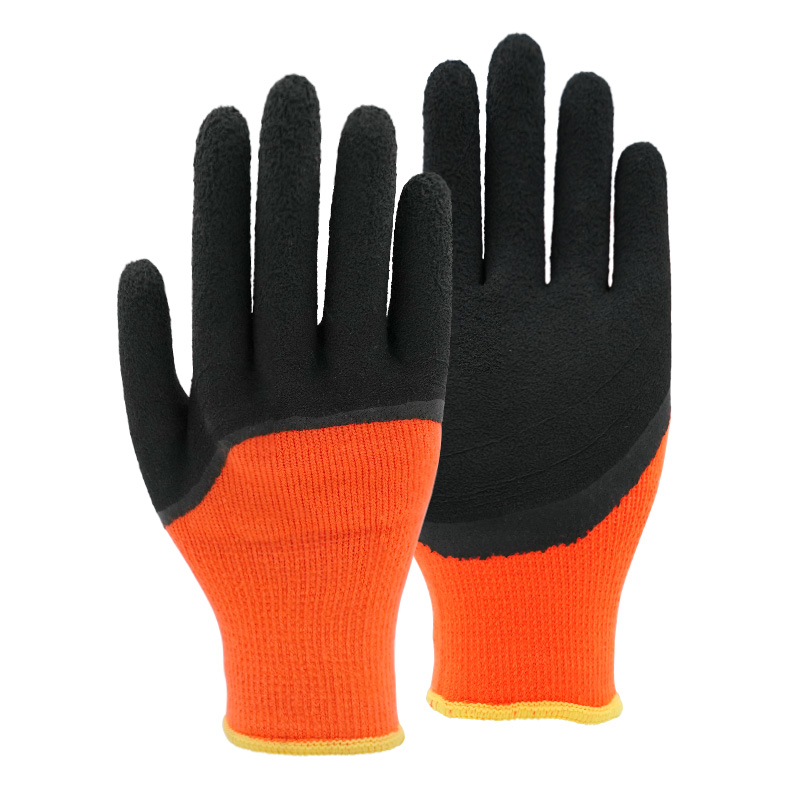 13G polyester/arylic shell latex foam half coated gloves