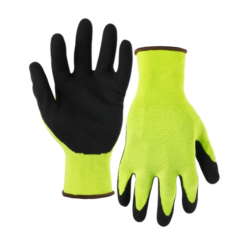 15G nylon/polyester/spandex shell latex sandy palm coated gloves