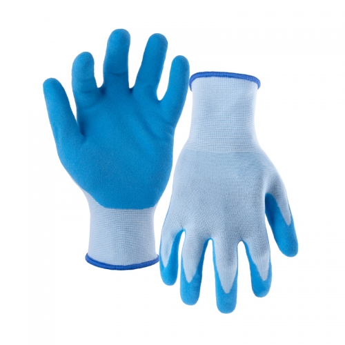 13G polyester/spandex shell latex foam palm coated gloves
