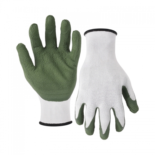 13G bamboo shell latex foam palm coated gloves