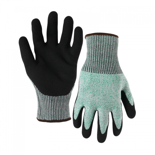 13G cut C/A3 latex sandy palm coated gloves-Glass Fibre