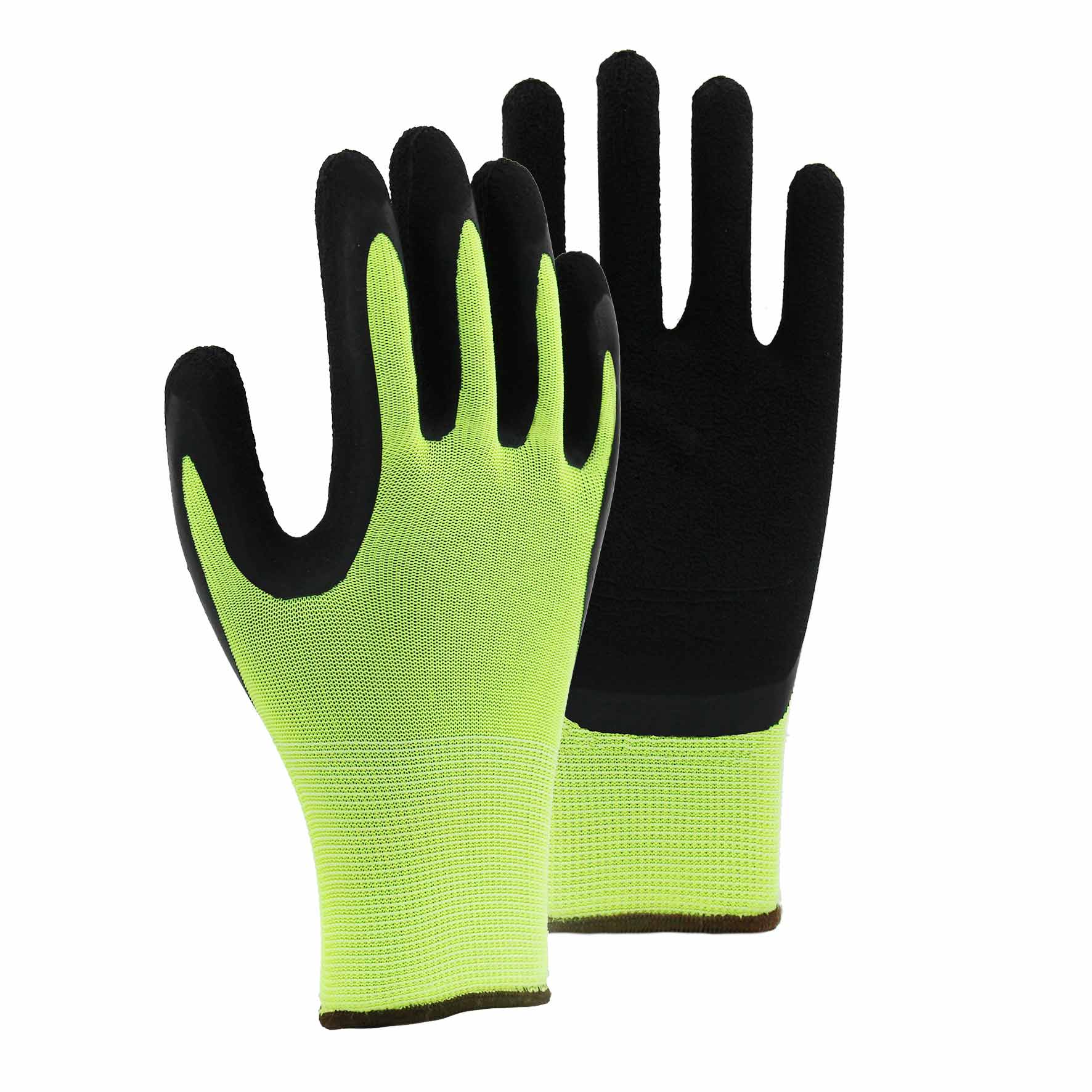 15G nylon shell latex foam palm coated gloves