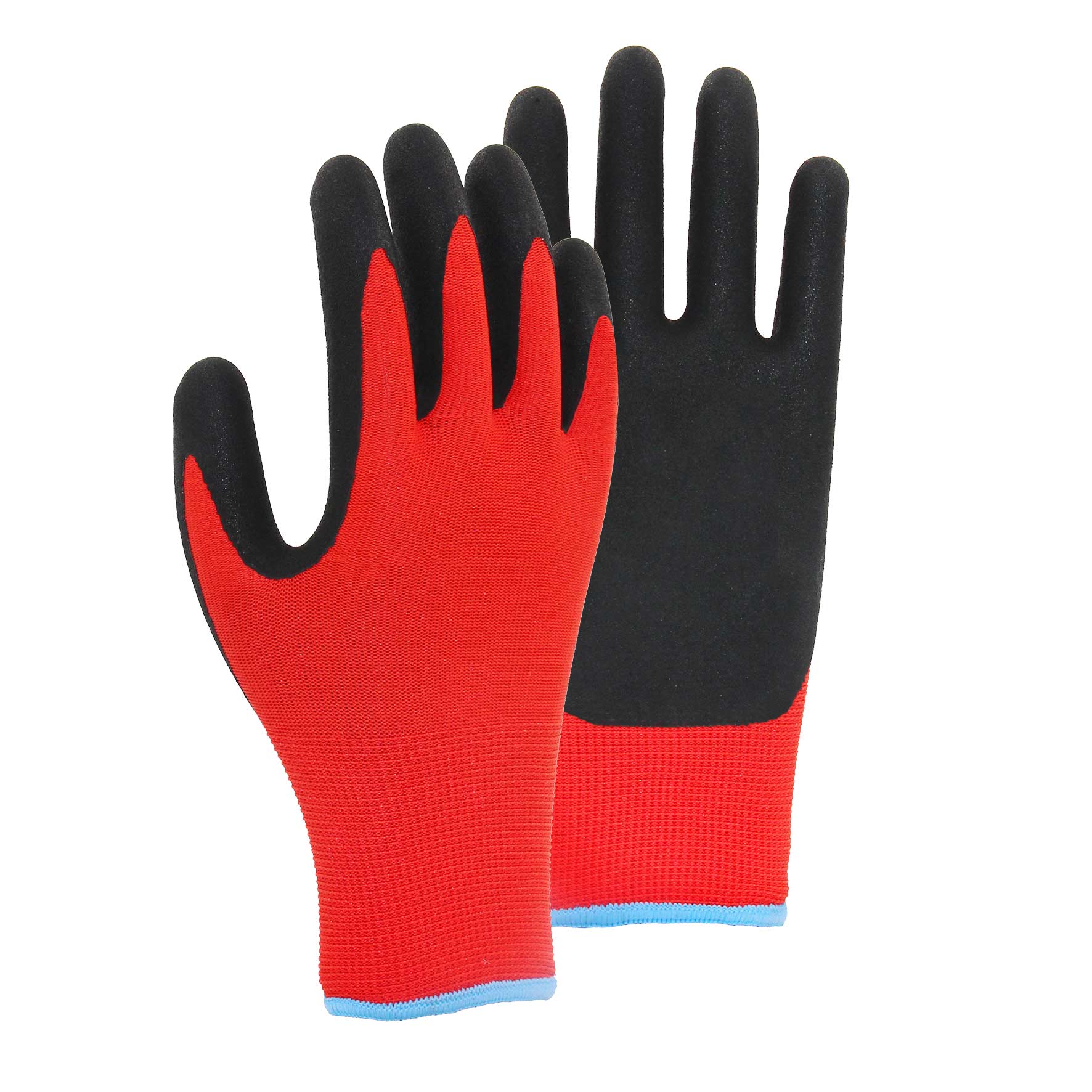 15G nylon shell latex sandy palm coated gloves