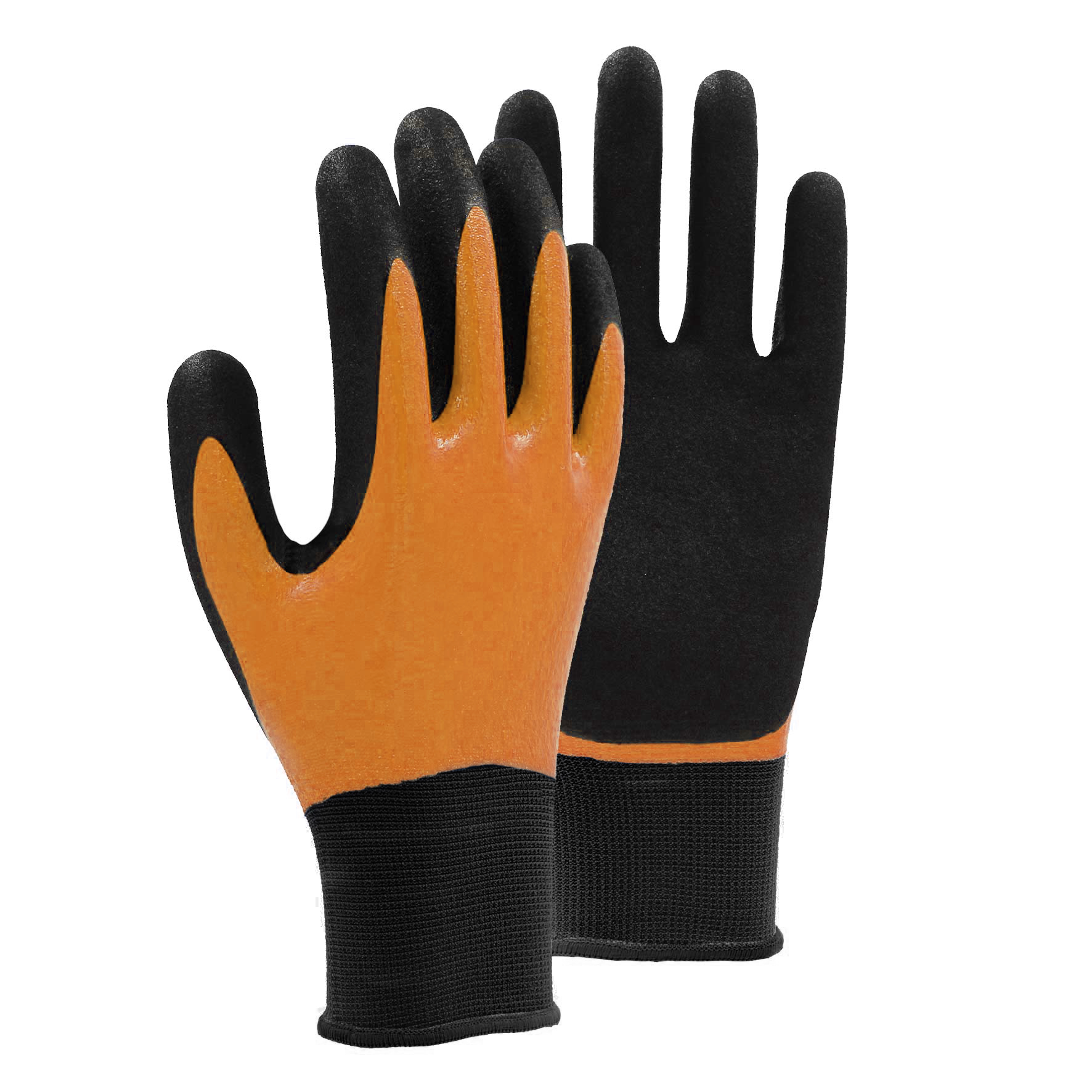 15G polyester shell nitrile sandy double coated gloves(fully/palm)