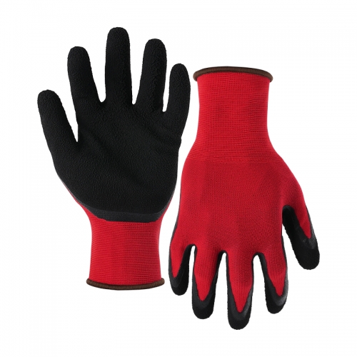 15G nylon shell latex foam palm coated gloves
