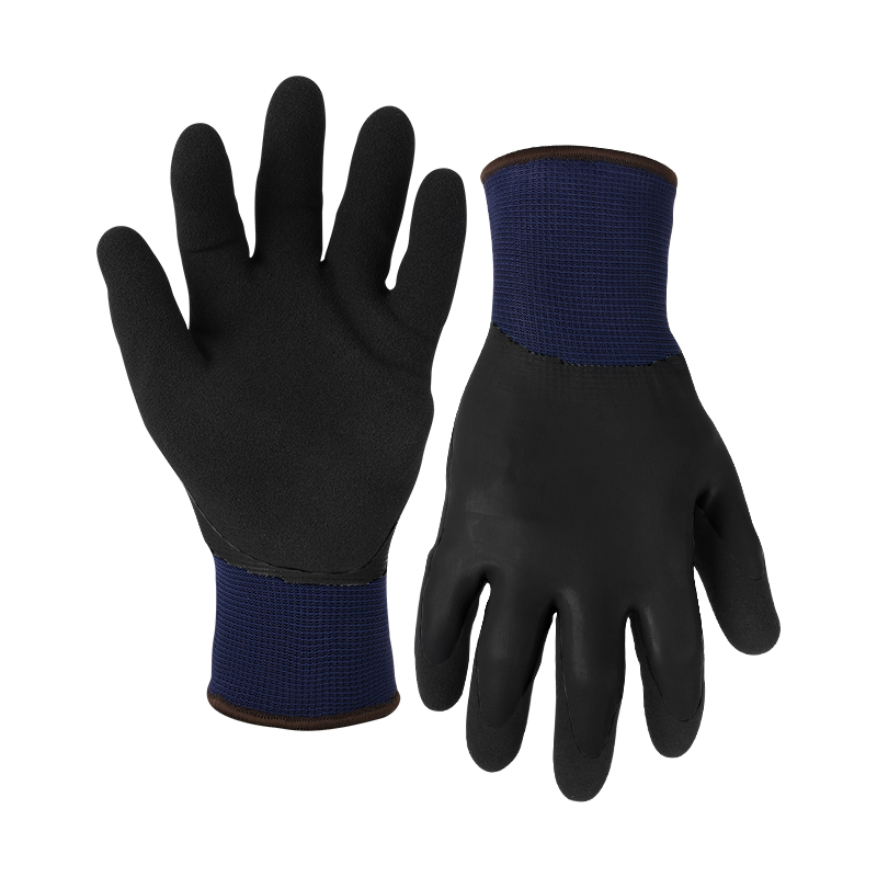 13G polyester/acrylic napping shell latex sandy double coated gloves(fully/palm)