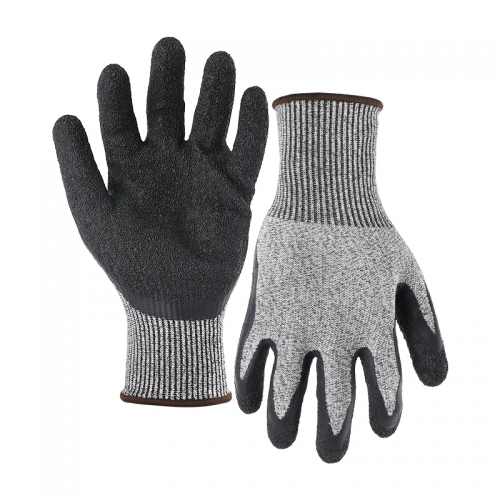 13G Cut C/A3 shell latex crinkle palm coated gloves
