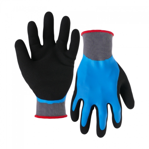 13G nylon shell latex sandy double coated gloves(fully/thumb)