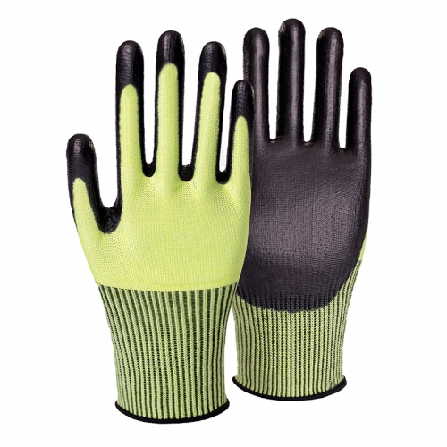 15G cut E/A5 PU palm coated gloves-Glass and Steel Free