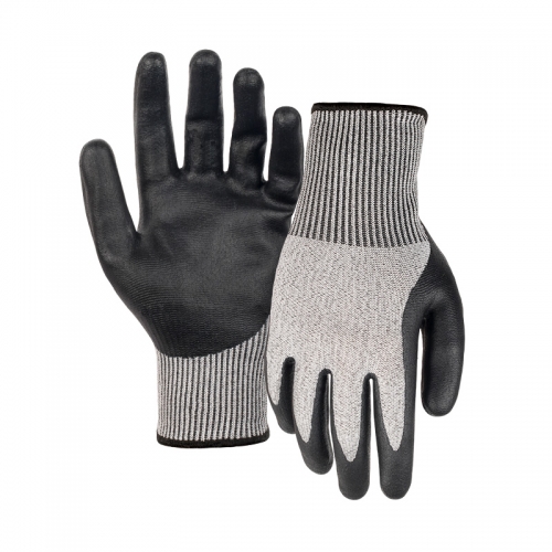 15G cut D/A4 DexiFoam thumb coated gloves-Steel
