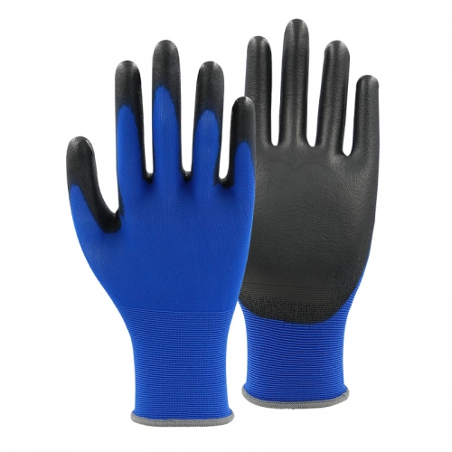 21G nylon PU palm coated gloves