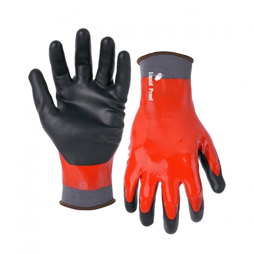 18G nylon/spandex shell GripFoam Plus triple coated gloves(fully/palm）