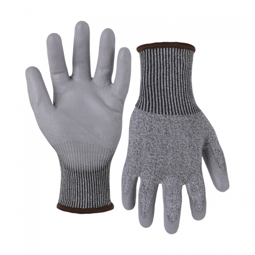 13G cut E/A5 PU palm coated gloves-Steel/Glass Fibre