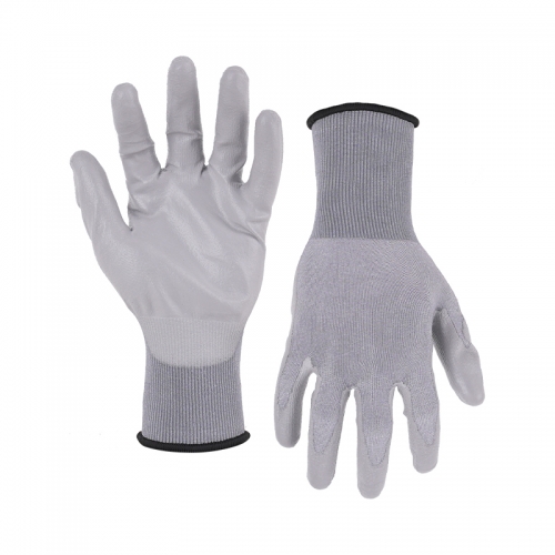 21G cut C/A3 PU palm coated gloves -Steel