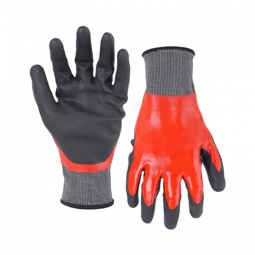 21G cut D/A4 GripFoam double coated gloves(fully/palm) - Steel